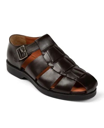 Anthony Veer Men's Mariner Fisherman Comfort Sandals In Chestnut Grain Brown