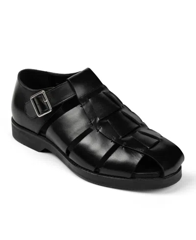 Anthony Veer Men's Mariner Fisherman Comfort Sandals In Obsidian Black