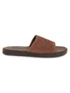 Anthony Veer Men's Miami Suede Comfort Slip On Slides In Dark Brown