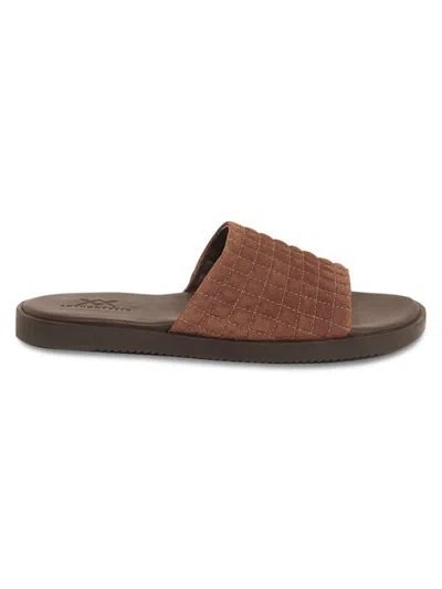 ANTHONY VEER MEN'S MIAMI QUILTED SUEDE SLIDES