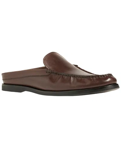 Anthony Veer Men's Modena Cushioned Insole Leather Mule In Chestnut Grain Brown Leather