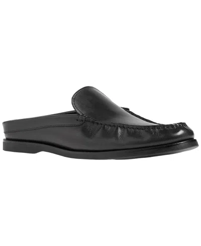 Anthony Veer Men's Modena Cushioned Insole Leather Mule In Obsidian Black Leather