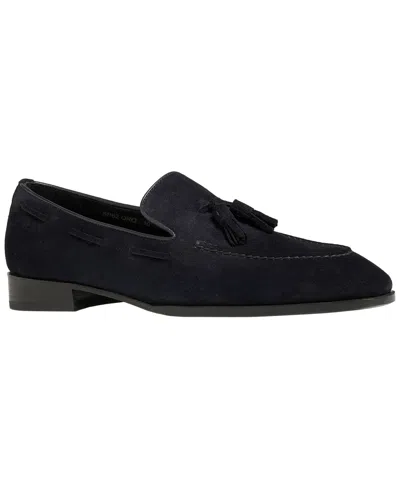 Anthony Veer Men's Napoli Suede Penny Tassel Loafer In Mid Coast Blue Suede