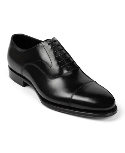 Anthony Veer Men's Regent Cap Toe Leather Oxford Dress Shoes In Obsidian Black