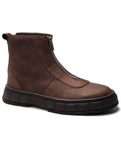 Anthony Veer Men's Vanta Front Zipper Boots In Brown