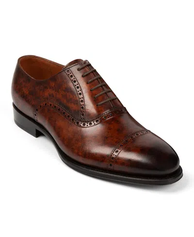 Anthony Veer Men's Windsor Broque Cap Toe Leather Oxford Dress Shoes In Cognac Eclipse