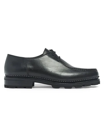 Anthony Veer Men's Wrigth Moc Toe Lug Sole Shoes In Black