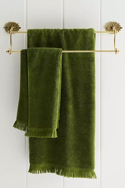 Anthropologie 100% Aegean Turkish Cotton Towel Collection In Green