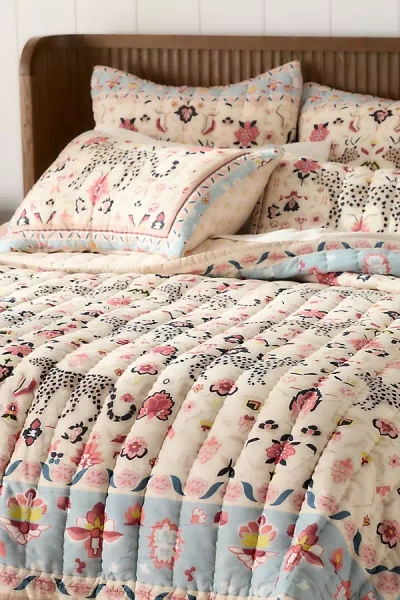Anthropologie 100% Cotton Voile Printed Quilt Collection In Multi