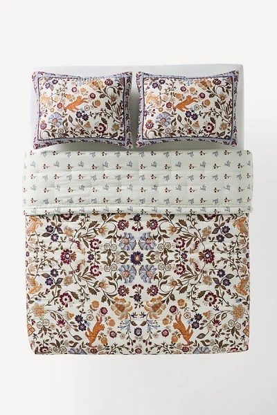 Anthropologie 100% Cotton Voile Printed Quilt Collection In Multi