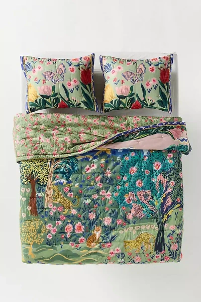 Anthropologie 100% Cotton Voile Printed Quilted Bedspread Collection
