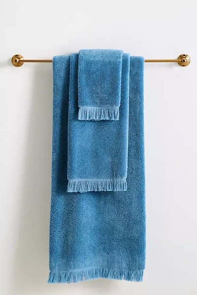 Anthropologie 100% Turkish Cotton Towel Collection In Blue