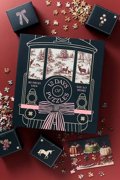 Anthropologie 12 Day Puzzle Advent Calendar In Blue