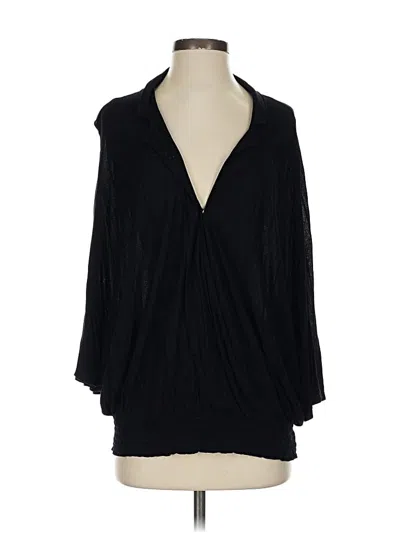 Pre-owned Anthropologie 3/4 Sleeve Blouse In Black