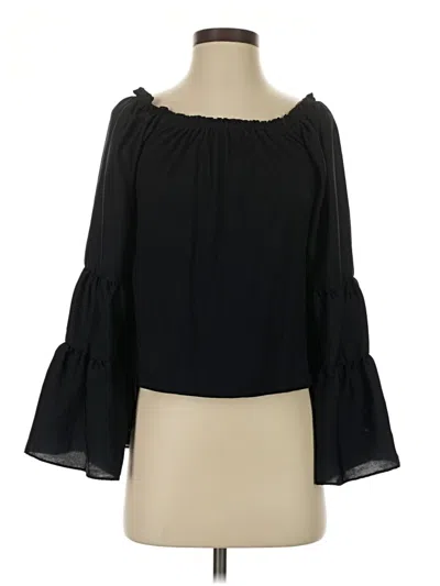 Pre-owned Anthropologie 3/4 Sleeve Blouse In Black