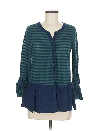Pre-owned Anthropologie 3/4 Sleeve Blouse In Green