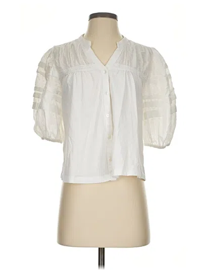 Pre-owned Anthropologie 3/4 Sleeve Blouse In Ivory