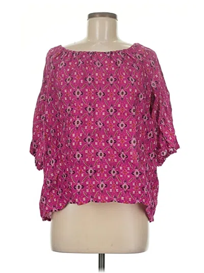 Pre-owned Anthropologie 3/4 Sleeve Blouse In Pink