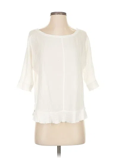 Pre-owned Anthropologie 3/4 Sleeve Blouse In White