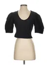 Anthropologie 3/4 Sleeve Top Black Sweetheart Neckline Tops In Black