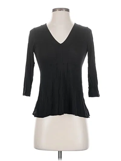 Pre-owned Anthropologie 3/4 Sleeve Top Black V-neck Tops