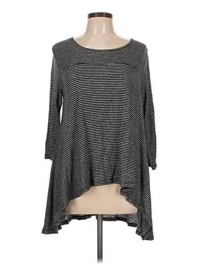Pre-owned Anthropologie 3/4 Sleeve Top Gray Boatneck Tops
