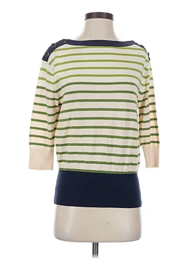Pre-owned Anthropologie 3/4 Sleeve Top Green Boatneck Tops
