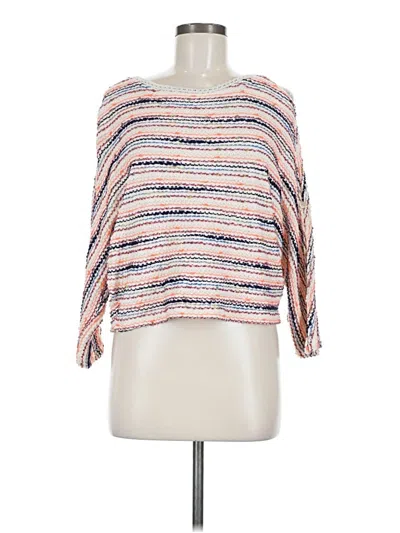 Pre-owned Anthropologie 3/4 Sleeve Top Pink Boatneck Tops