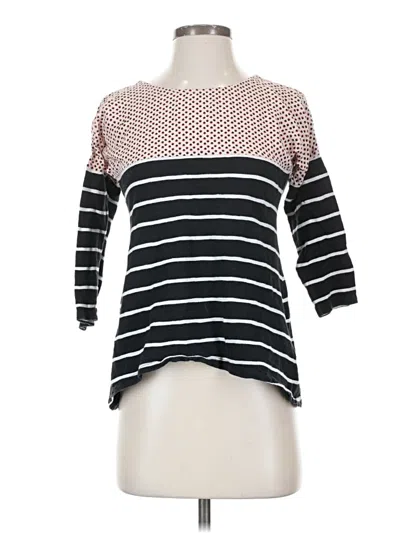 Pre-owned Anthropologie 3/4 Sleeve T-shirt In Black