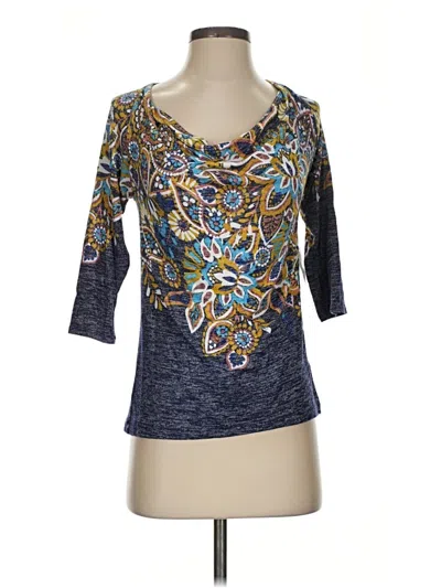 Pre-owned Anthropologie 3/4 Sleeve T-shirt In Blue