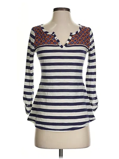 Pre-owned Anthropologie 3/4 Sleeve T-shirt In Blue