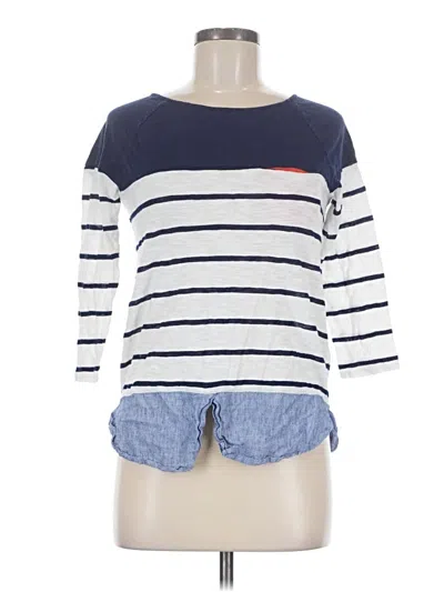 Pre-owned Anthropologie 3/4 Sleeve T-shirt In Blue
