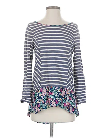 Pre-owned Anthropologie 3/4 Sleeve T-shirt In Gray