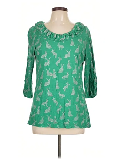 Pre-owned Anthropologie 3/4 Sleeve T-shirt In Green