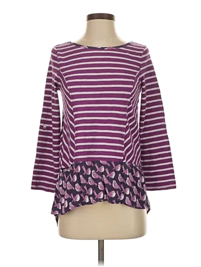 Pre-owned Anthropologie 3/4 Sleeve T-shirt In Purple