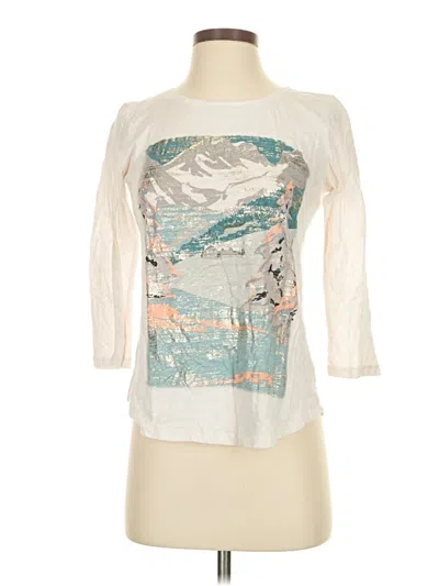 Pre-owned Anthropologie 3/4 Sleeve T-shirt In White
