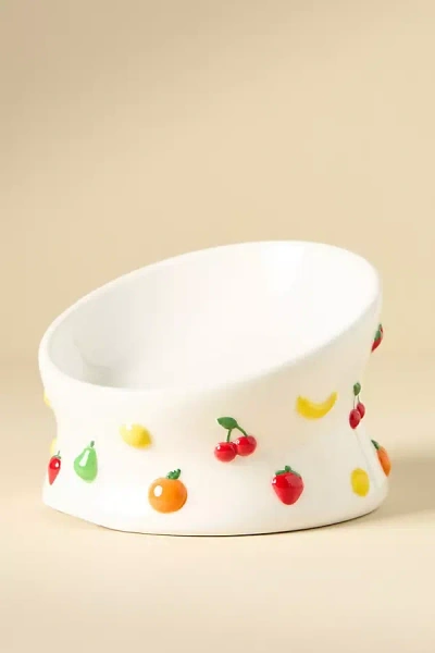 Anthropologie 3d Fruit Cat Food Bowl In Transparent