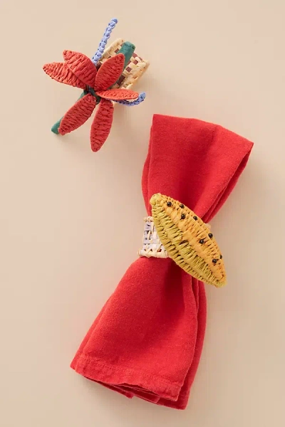 Anthropologie Abacaxi Napkin Rings, Set Of 2 In Multi