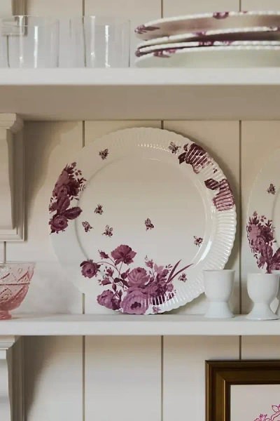 Anthropologie Set Of 4 Abi Dinner Plates In White