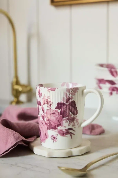Anthropologie Set Of 4 Abi Mugs In White