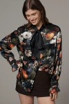 Anthropologie Abstract Ruffled Blouse In Multi