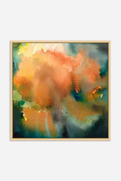 Anthropologie Abstract Watercolor Wall Art In Orange