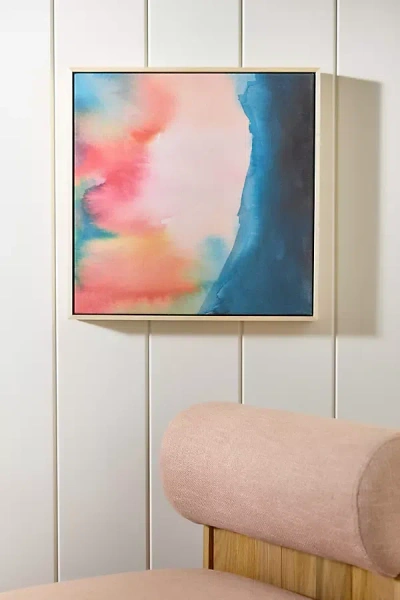 Anthropologie Abstract Watercolor Wall Art In Pink