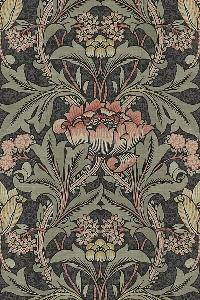 Anthropologie Acanthus Floral Vintage Peel-and-stick Wallpaper In Multi