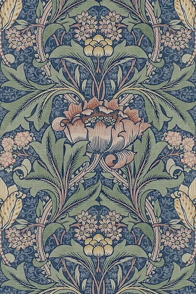 Anthropologie Acanthus Floral Vintage Peel-and-stick Wallpaper In Multi