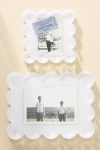 Anthropologie Acrylic Scalloped Picture Frame In White
