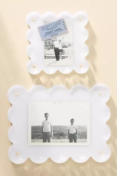 Anthropologie Acrylic Scalloped Picture Frame In White