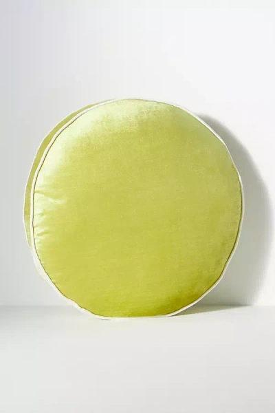 Anthropologie Adelina Velvet Pillow In Green