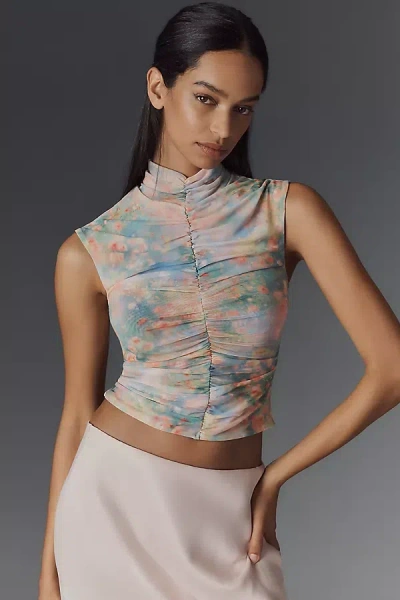 Anthropologie Afrm Power Mesh Jolie Top In Multicolor