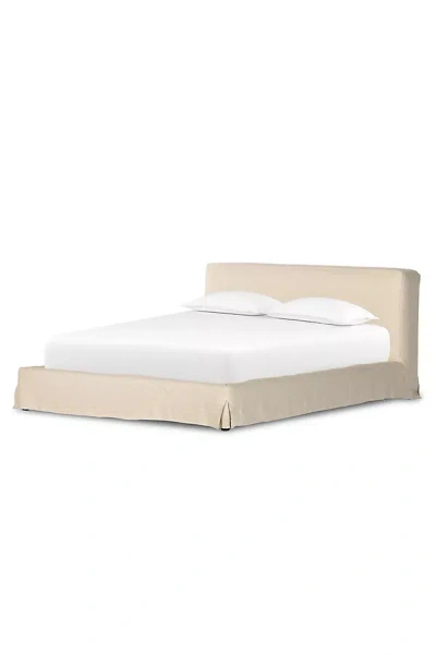 Anthropologie Aidan Linen Slipcover Bed In White